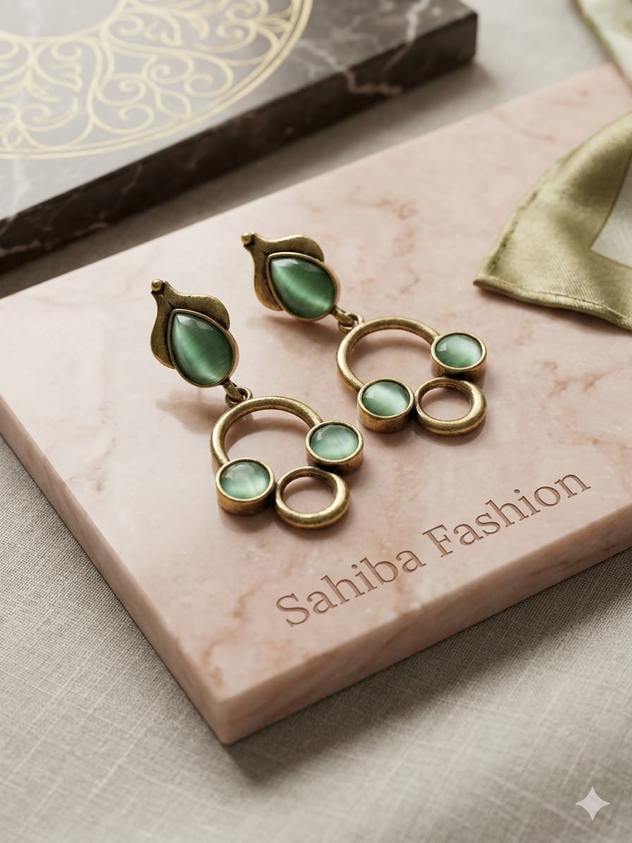 teal stone minimal drop earrings | anti tarnish geometric statement earrings teal stone minimal drop earrings | anti tarnish geometric statement earrings