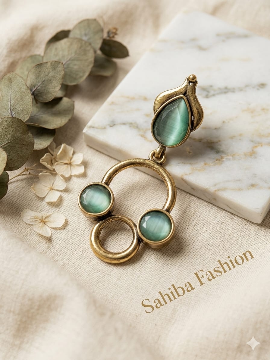 teal stone minimal drop earrings | anti tarnish geometric statement earrings teal stone minimal drop earrings | anti tarnish geometric statement earrings