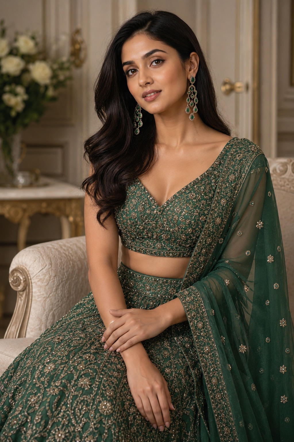 elegant green stone kundan chandelier earrings for women – traditional indian wedding jewelry elegant green stone kundan chandelier earrings for women – traditional indian wedding jewelry