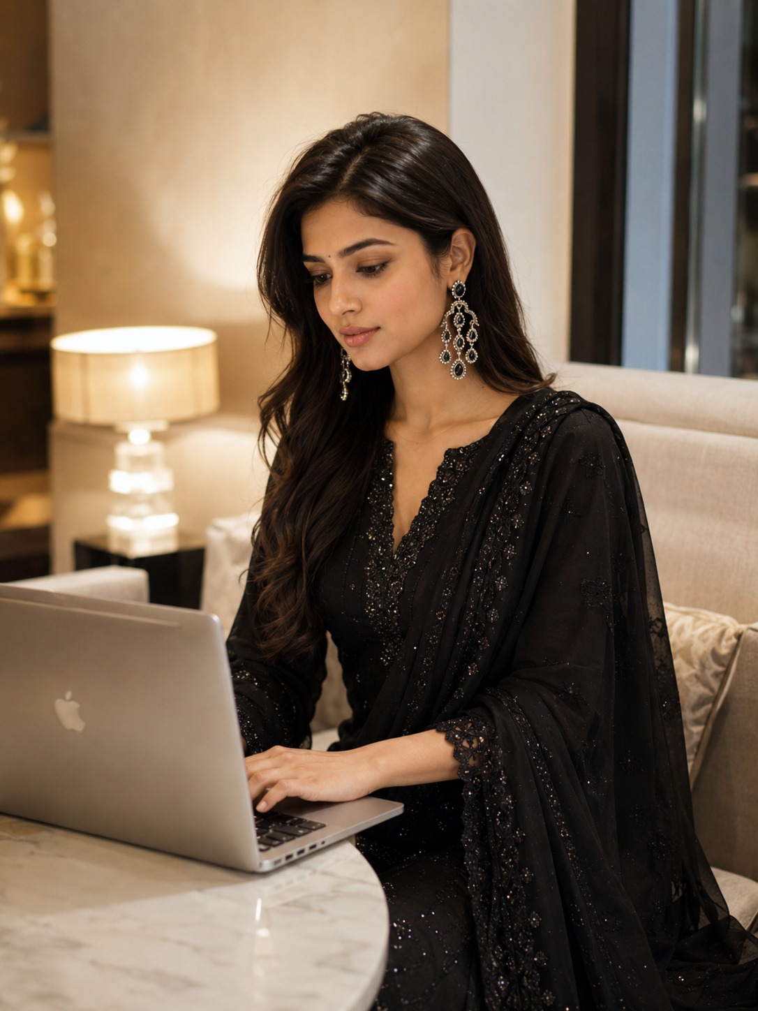 elegant champagne black stone kundan chandelier earrings for women – traditional indian bridal jewelry elegant champagne black stone kundan chandelier earrings for women – traditional indian bridal jewelry