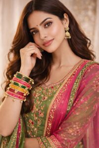 The Ultimate Guide to Kashmiri Bangles: Designs, Styling Tips & Why They Are Trending Bridal Kashmiri bangles styled with traditional Indian wedding saree