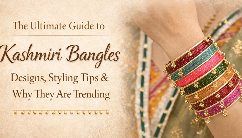The Ultimate Guide to Kashmiri Bangles: Designs, Styling Tips & Why They Are Trending Colorful Kashmiri thread bangles with ghungroo bells on a woman's wrist – traditional lightweight bangles trending in ethnic fashion.