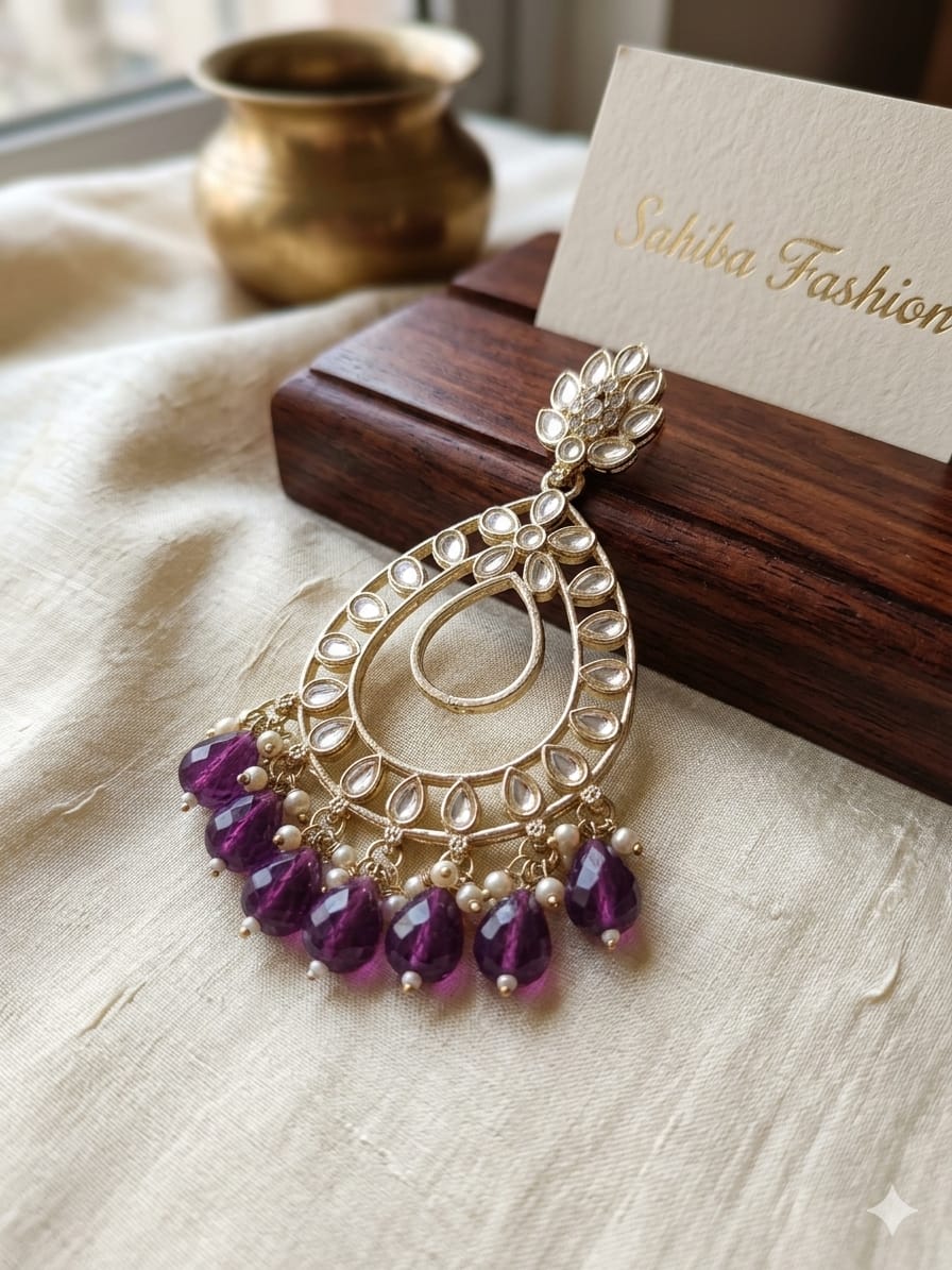 burgundy teardrop statement earrings with beads | anti tarnish party wear jhumka burgundy teardrop statement jhumka earrings with bead drops in anti tarnish finish