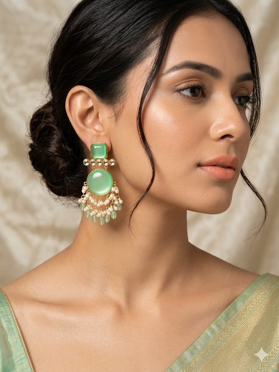 elegant sky blue/aqua stone pearl dangler earrings for women – traditional ethnic statement jewelry elegant sky blue/aqua stone pearl dangler earrings for women – traditional ethnic statement jewelry