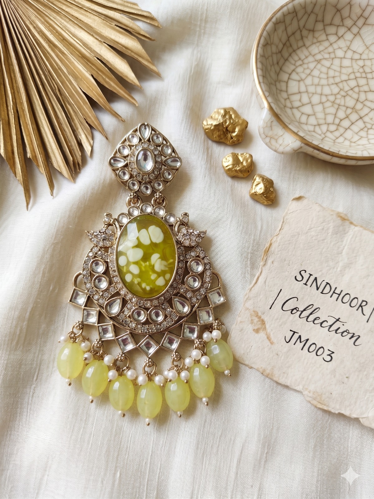 light green resin stone statement chandbali earrings with beads anti tarnish festive jhumka light green resin stone statement chandbali earrings with beads anti tarnish festive jhumka