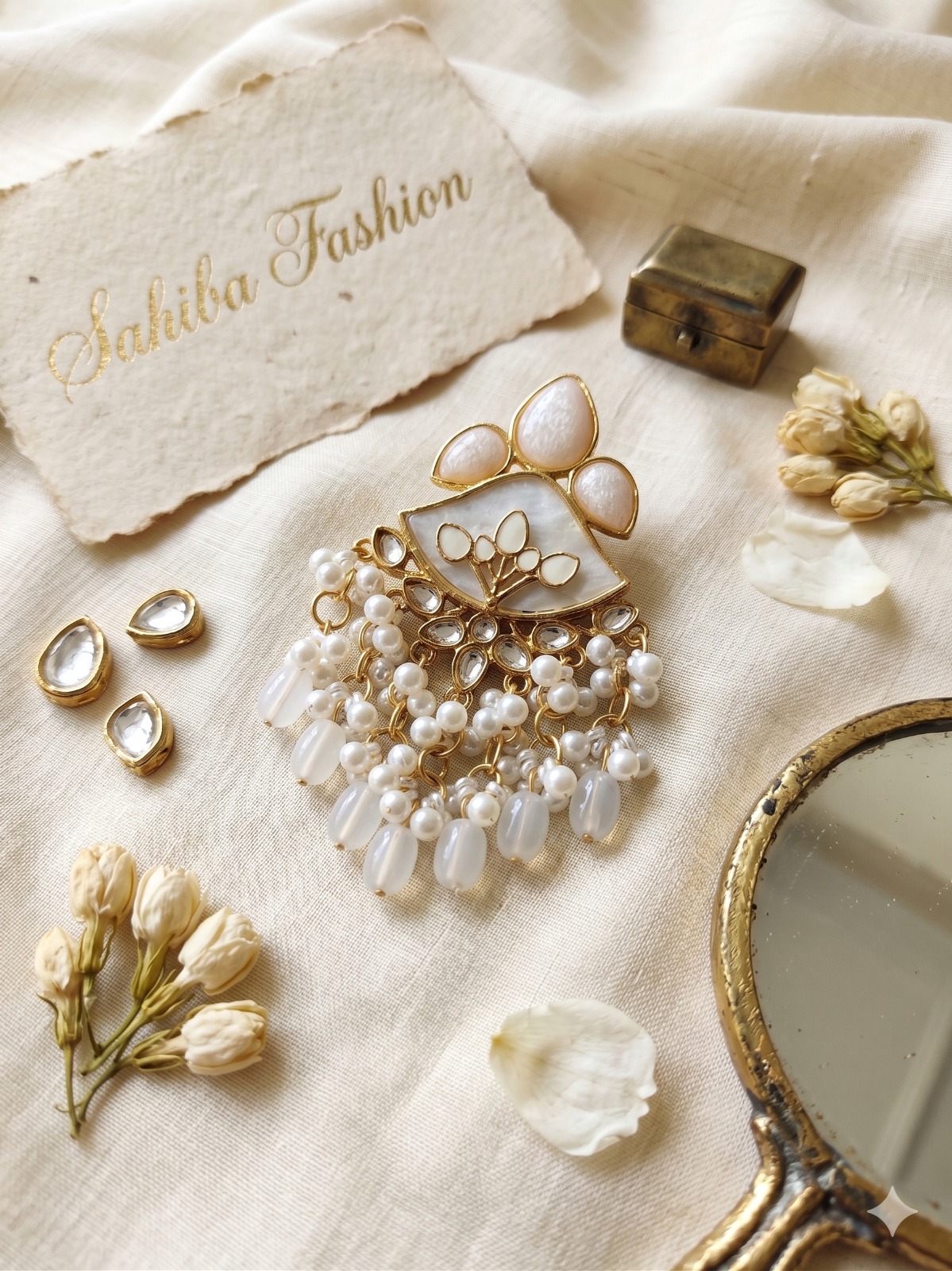 off white kundan pearl tassel earrings for women | ethnic fusion statement earrings off white kundan pearl tassel earrings for women | ethnic fusion statement earrings