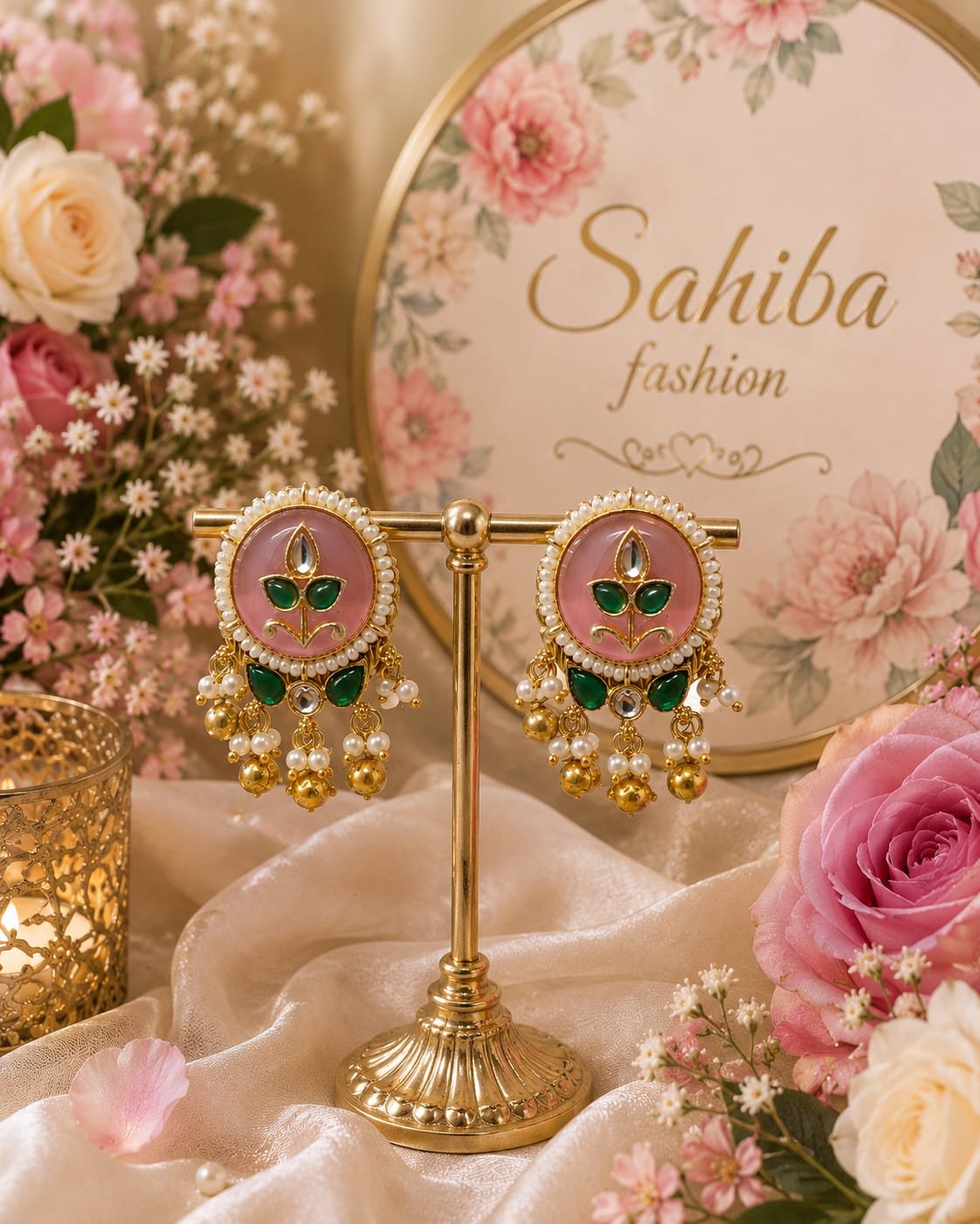 blush pink stone pearl kundan earrings mockup 3 blush pink stone pearl kundan earrings mockup 3