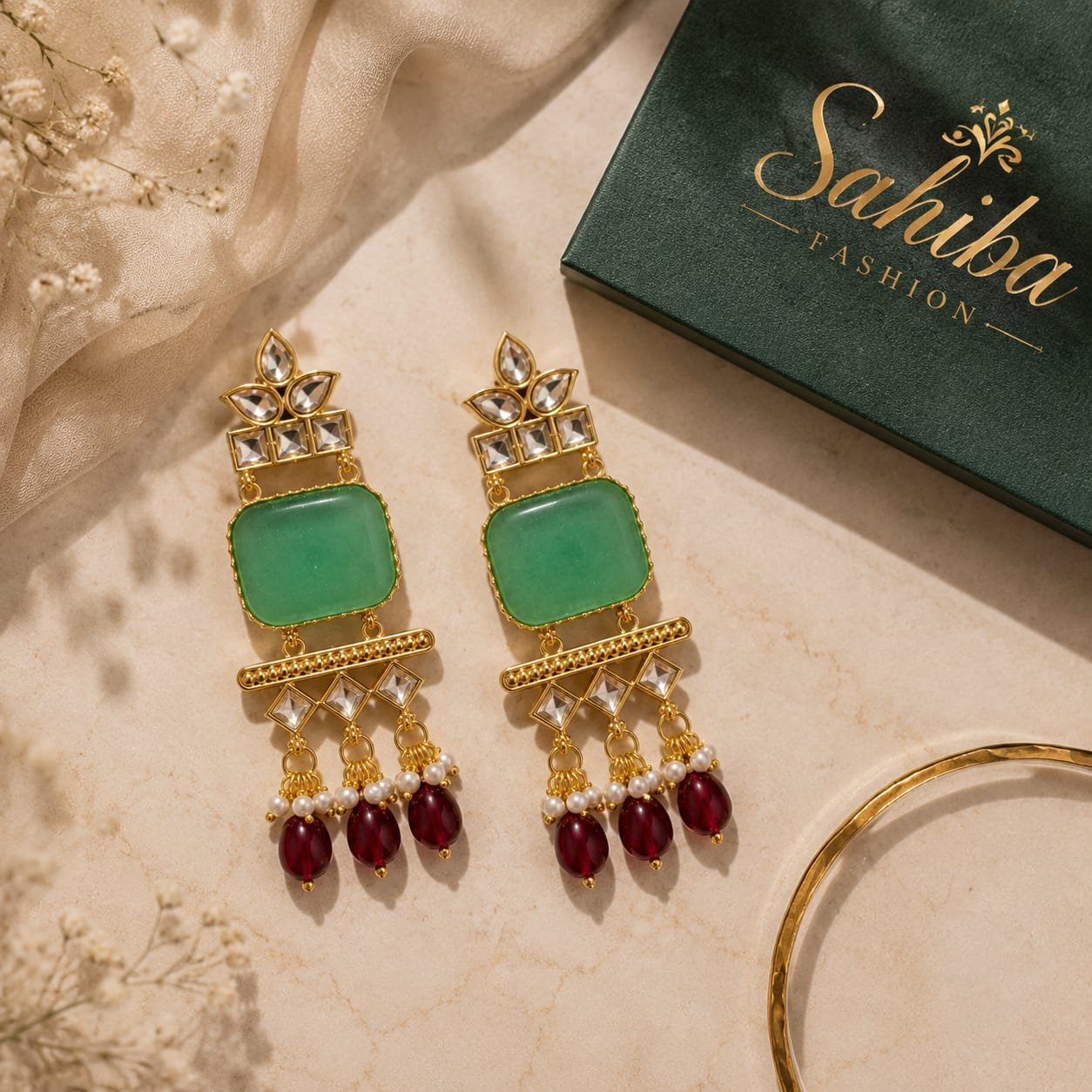green & red beaded statement earrings – traditional ethnic earrings mock 3 green & red beaded statement earrings – traditional ethnic earrings mock 3